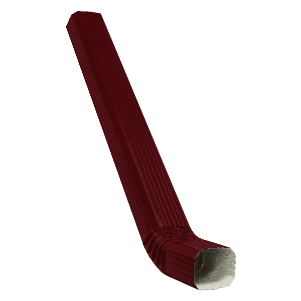 Труба прямоугольная с коленом 1 м Optima PE RAL 3005 красный