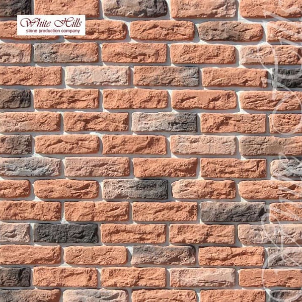 315-50 White Hills Облицовочный кирпич «Брюгге брик» (Brugge brick), оранжевый, плоскостной.