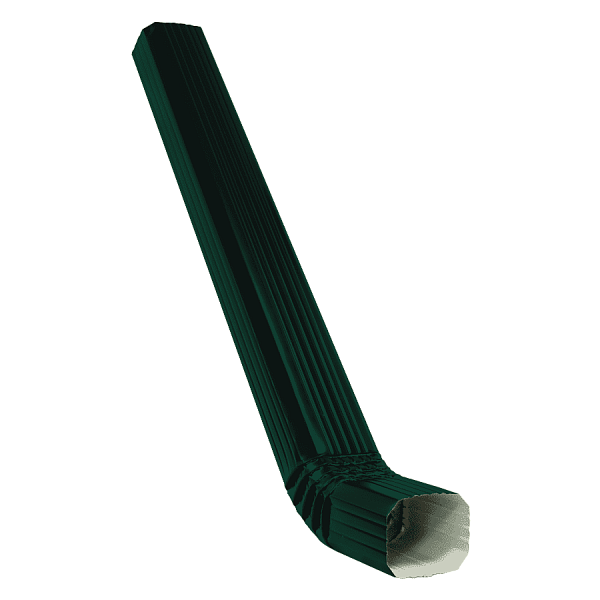 Труба прямоугольная с коленом 1 м Optima PE RAL 6005 зеленый мох