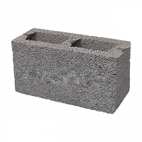 Камень стеновой пустотелый 2пустотный керамз-бет390x240x188 мм