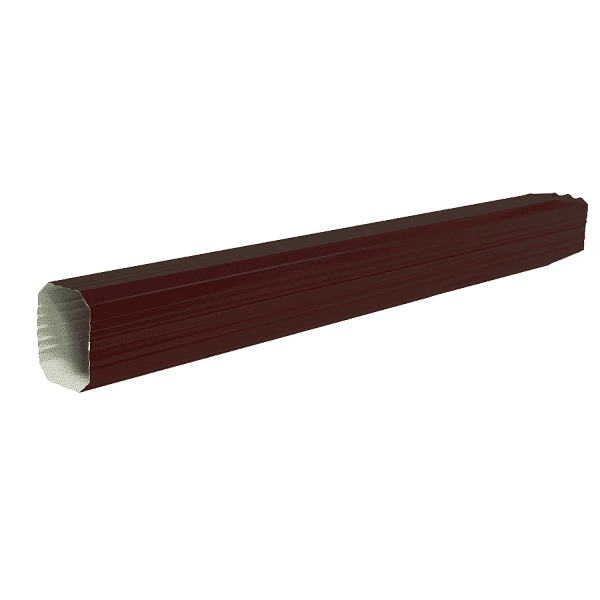 Труба прямоугольная 2,5 м Optima PE RAL 8017 шоколад