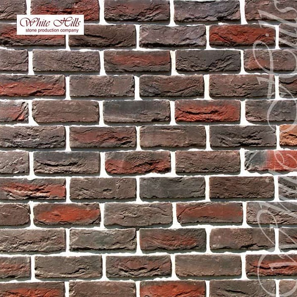 306-40 White Hills Облицовочный кирпич «Бремен брик» (Bremen brick), темно-коричневый, плоскостной.