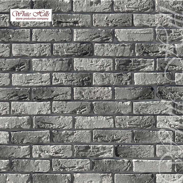 307-80 White Hills Облицовочный кирпич «Бремен брик» (Bremen brick), серый, плоскостной.